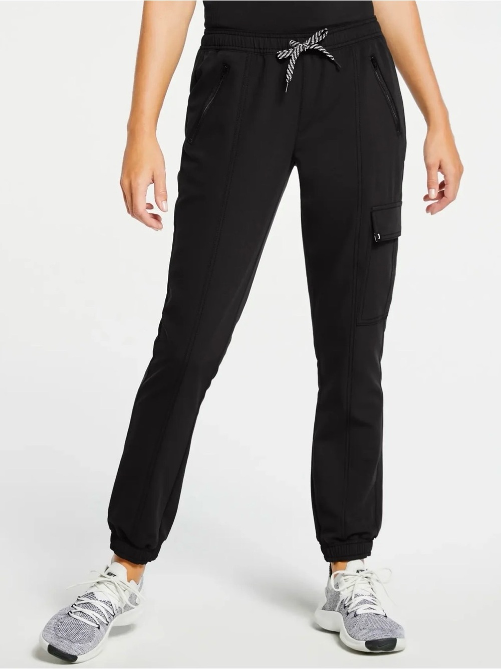 Jaanuu Black Drawstring Cargo Joggers